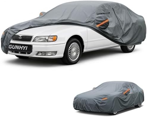GUNHYI Premium Car Cover Custom Fit Infiniti I-Series I30/I35, 16 Layers Heavy Duty Car Cover Waterproof All Weather with Zipper Door for Sun Rain Snow Dust Uv Protection