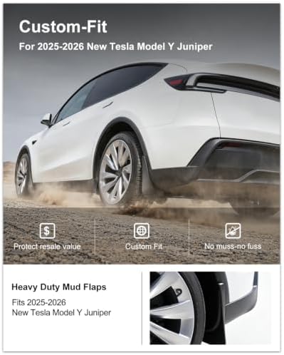 Kiwi Master No Drill Mud Flaps for 2025-2026 Tesla Model Y Juniper