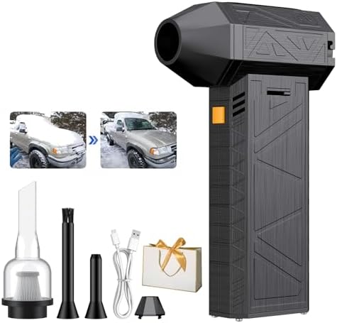 1500w Thermal Blower, Snow Blower for Car with 3 Adjustable, Portable Mini Turbo Snow Blower for Drying, Snow Removal, Cleaning (B)