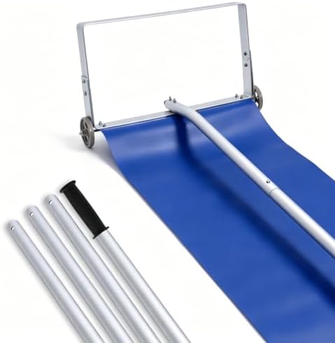 Outvita Snow Roof Rake, 5.3-20FT Extendable Aluminum Pole, Blue