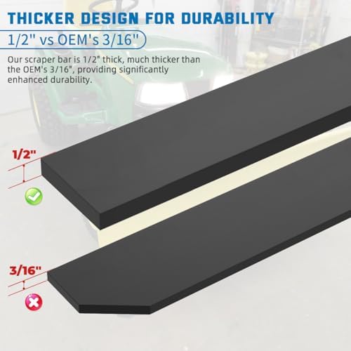 48" Universal Poly Snow Plow Cutting Edge, 1/2" Heavy-Duty Scraper Bar