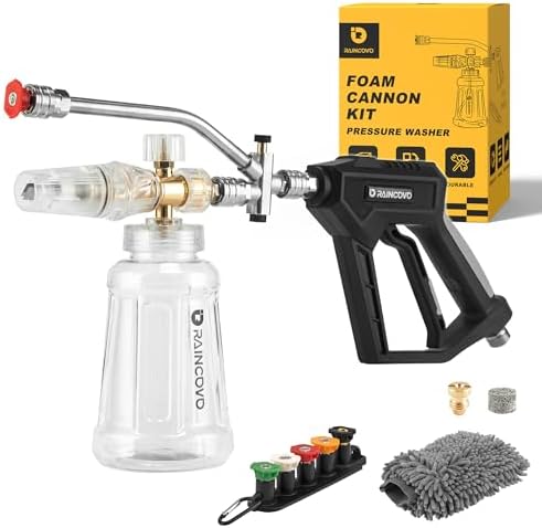 Raincovo Foam Cannon with Pressure Washer Gun, Dual Connector Accessories