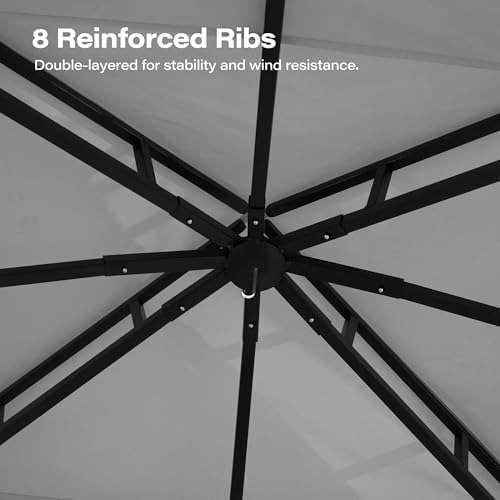 LAUSAINT HOME 13x11 Gazebo Canopy with Netting & Double Roof