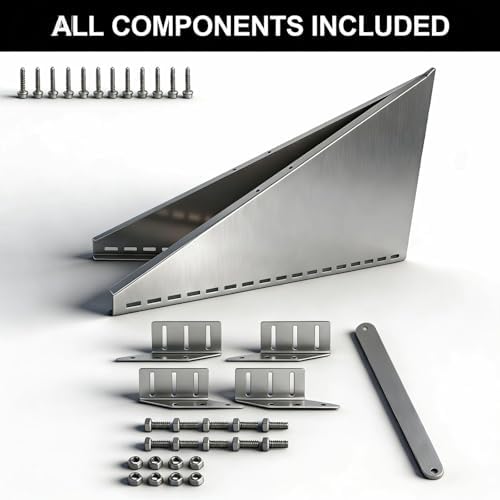 304 Stainless Steel Roof Snow Diverter Snow Guards,Snow Splitter for Metal Roofs,Roof Vent Snow Guard，forprotection Stack Pipes and Chimneys Roof（Universal Adjustable Angle，Brushed Surface）