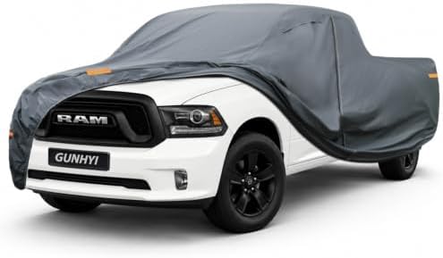 GUNHYI Premium Truck Cover Custom Fit Dodge Ram 1500 Quad Cab Short Bed, 16 Layers Heavy Duty Truck Cover Waterproof All Weather with Zipper Door for Sun Rain Snow Dust Uv Protection