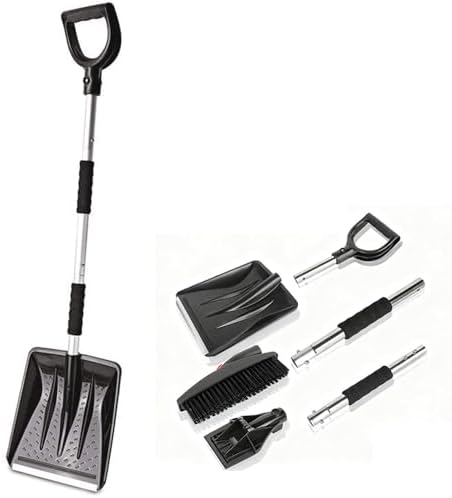 Car Snow Brush Ice Scraper & Snow Shovel for Tesla Cybertruck 2025 3-in-1 Detachable Snow Removal Kit Head Winter Essential Squeegee Snow,Silver