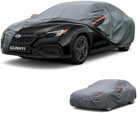 GUNHYI Premium Car Cover Custom Fit Subaru WRX, 16 Layers Heavy Duty Car Cover Waterproof All Weather with Zipper Door for Sun Rain Snow Dust Uv Protection