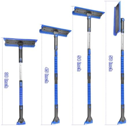 SEAAES 56 Inch Long Snow Brush Scraper and Snow Broom for Truck - Blue