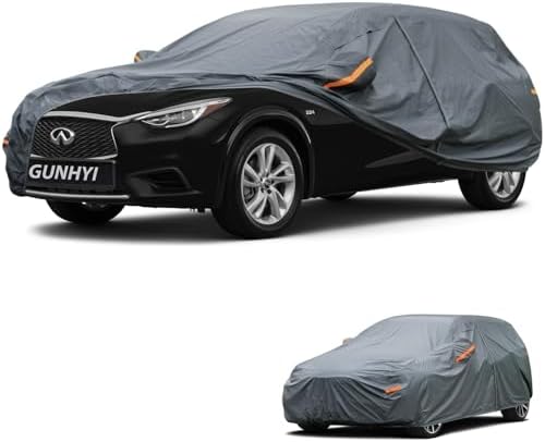 GUNHYI Premium Car Cover Custom Fit Infiniti Q30, 16 Layers Heavy Duty Car Cover Waterproof All Weather with Zipper Door for Sun Rain Snow Dust Uv Protection