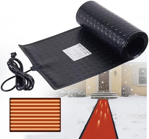Heated Snow Melting Mat Anti-Slip Heating Pad 18.5in x 11.5ft