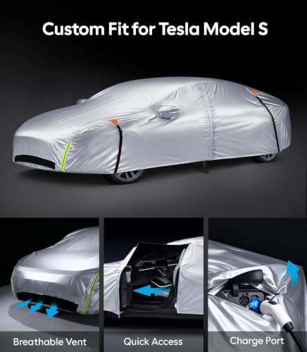 Wigoo Tesla Model S Car Cover 2012-2026, Waterproof All-Weather Protection