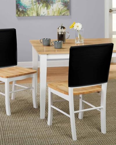 Solid Black Chair Back Covers Set of 4 Pure Black Color Simple Modern Minimalism Washable Removable Chair Cover Slipcover Protector for Dining Room Hotel Party Holiday Decor