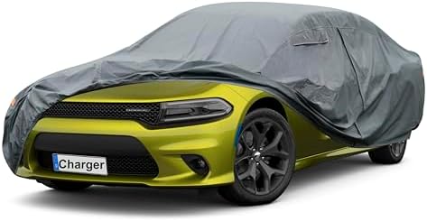 GUNHYI Premium Car Cover Custom Fit Dodge Charger (2006-2026), 16 Layers Heavy Duty Car Cover Waterproof All Weather with Zipper Door for Sun Rain Snow Dust Uv Protection
