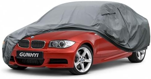 GUNHYI Premium Car Cover Custom Fit BMW 1-Series Coupe/Sedan, 16 Layers Heavy Duty Car Cover Waterproof All Weather with Zipper Door for Sun Rain Snow Dust Uv Protection