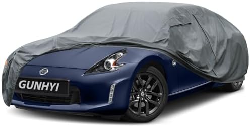 GUNHYI Premium Car Cover Custom Fit Nissan 370Z, 16 Layers Heavy Duty Car Cover Waterproof All Weather with Zipper Door for Sun Rain Snow Dust Uv Protection