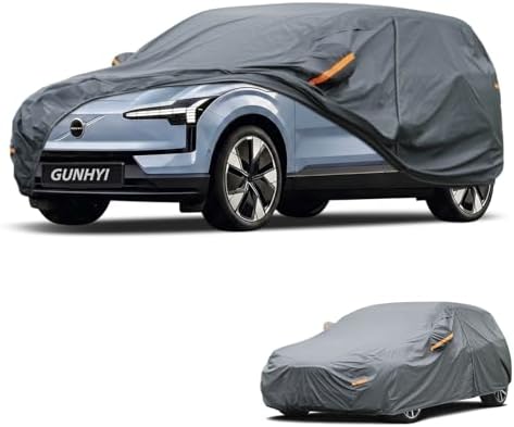 GUNHYI Premium Car Cover Custom Fit Volvo EX30, 16 Layers Heavy Duty Car Cover Waterproof All Weather with Zipper Door for Sun Rain Snow Dust Uv Protection