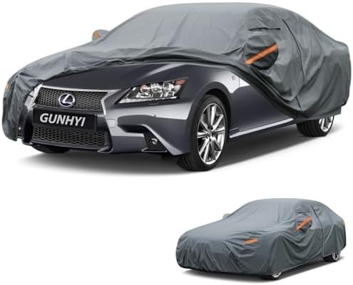 GUNHYI Premium Car Cover Custom Fit Lexus GS(1998-2010), 16 Layers Heavy Duty Car Cover Waterproof All Weather with Zipper Door for Sun Rain Snow Dust Uv Protection