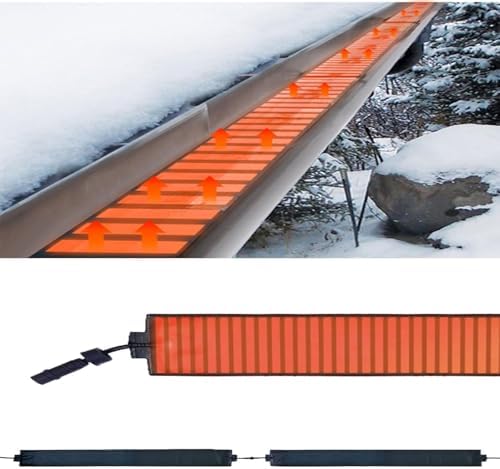 Roof & Gutter Snow De-Icing Heater, Graphene Snow Melting Mat for Roof and Gutters Ice Dam Prevention, Non-Slip Heated Outdoor Mats for Walkway Stairs Steps, Easy to Install 120V(13in*25ft)