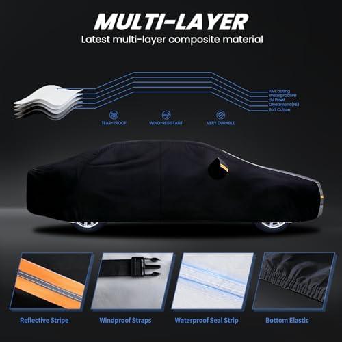 Multi-Layer Car Cover Custom Fit for Ford Fusion (2015-2026)