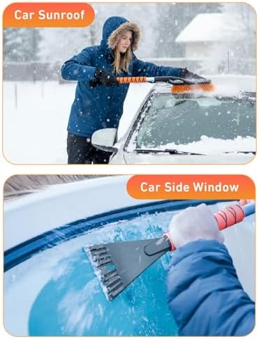 EcoNour 27" Car Snow Brush with Ice Scrapers for Car Windshield (3 Pack)