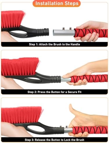 EcoNour 27" Car Snow Brush and Ice Scraper (2 Pack) Windshield Snow Scraper