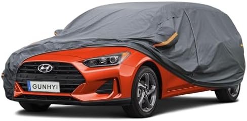GUNHYI Premium Car Cover Custom Fit Hyundai Veloster, 16 Layers Heavy Duty Car Cover Waterproof All Weather with Zipper Door for Sun Rain Snow Dust Uv Protection
