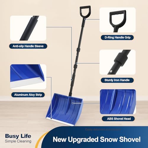 Yocada Snow Shovel for Driveway Home Garage Snow Removal 55 inch Long (Pack of 2)