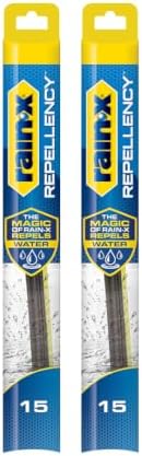 Rain-X 810357 Repellency Water Repellent Wiper Blades, 15" Windshield Wipers (Pack of 2), All Weather Streak-Free for Enhanced Visibility w/Water Repellency Formula [Amazon Exclusive]