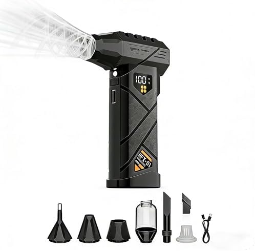 Portable Cordless Car Vacuum & Air Duster, 5-in-1 Mini Cleaner, 110000RPM