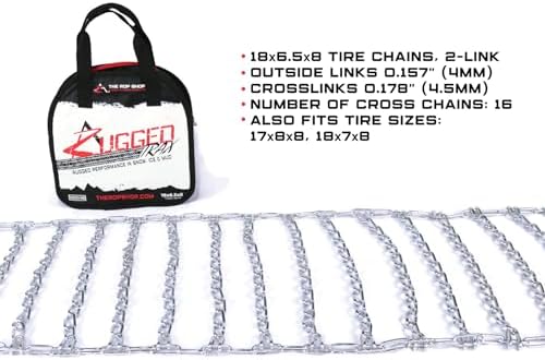 The ROP Shop Pair of 2 Link Tire Chains 17x8x8