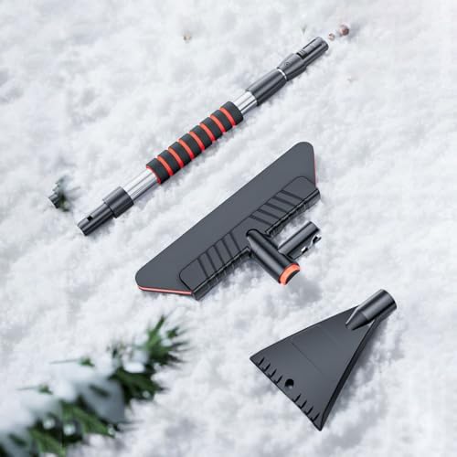 Snow Brush & Ice Scraper for Ram 2500/3500 2010–2025 2026 DJ/D2,Extendable, Pivoting Head, Heavy-Duty, Non-Scratch Snow Removal Tool for Windshields