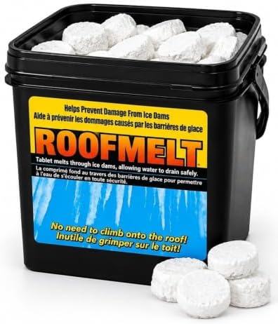 Bangerz Sunz Snow & Ice Melt Tablets 14lb, Roof Melt 60 Tablets, Calcium Chloride Pucks for Roofs and Gutters, Ice Dam Remover, Roof Deicer Tablets