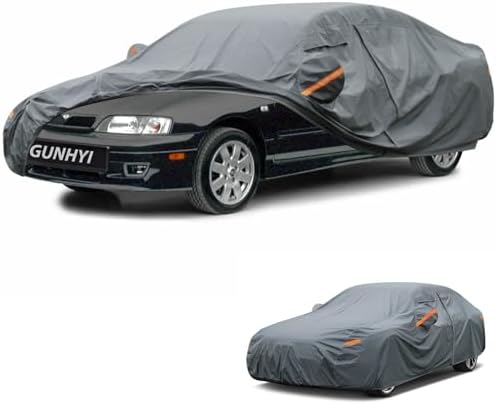 GUNHYI Premium Car Cover Custom Fit Infiniti G-Series G20(1991-2002), 16 Layers Heavy Duty Car Cover Waterproof All Weather with Zipper Door for Sun Rain Snow Dust Uv Protection