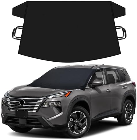 EcoNour Windshield Cover Compatible for Nissan Rogue | Windshield Cover for Ice and Snow with S-Hook Straps | Heavy-Duty 600D Oxford Winter Car Cover, Waterproof & Anti-Slip