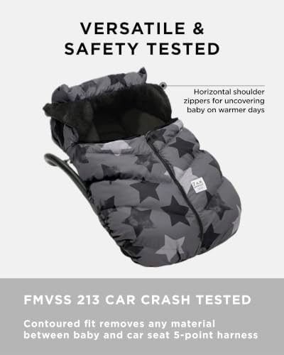 7AM Enfant Car Seat Covers - Cocoon Baby Cover for Boys & Girls, Rain & Snow Repellent, Breathable Windproof, Center Zipper, Universal Fit for Infant Car Seat (0-12M) (Stella)