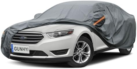 GUNHYI Premium Car Cover Custom Fit Ford Taurus, 16 Layers Heavy Duty Car Cover Waterproof All Weather with Zipper Door for Sun Rain Snow Dust Uv Protection