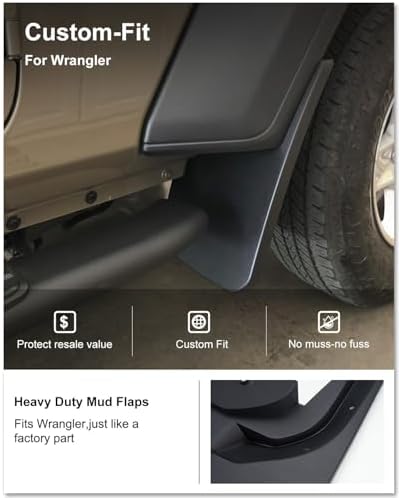 Kiwi Master Mud Flaps for 2018-2026 Jeep Wrangler JL (Not Willys/Rubicon)