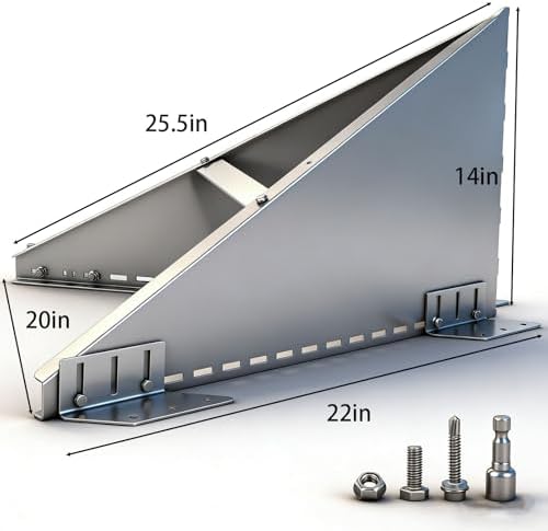 304 Stainless Steel Roof Snow Diverter Snow Guards,Snow Splitter for Metal Roofs,Roof Vent Snow Guard，forprotection Stack Pipes and Chimneys Roof（Universal Adjustable Angle，Brushed Surface）