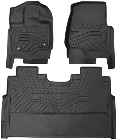 Powerty Floor Mats for 2015-2025 Ford F-150 SuperCrew/F150 Lightning All Weather 3D TPE Anti-Slip Truck Liners for 1st & 2nd Row Accessories