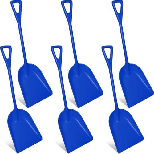 Frienda 6 Pcs Plastic Snow Shovel Large Scoop Shovel, Blue