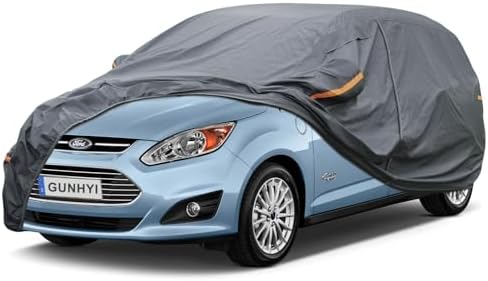 GUNHYI Premium Car Cover Custom Fit Ford C-Max, 16 Layers Heavy Duty Car Cover Waterproof All Weather with Zipper Door for Sun Rain Snow Dust Uv Protection