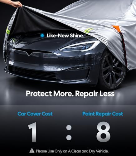 Wigoo Tesla Model S Car Cover 2012-2026, Waterproof All-Weather Protection
