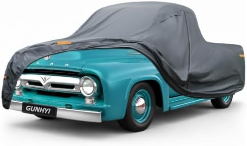 GUNHYI Premium Truck Cover Custom Fit Ford F-100, 16 Layers Heavy Duty Truck Cover Waterproof All Weather with Zipper Door for Sun Rain Snow Dust Uv Protection