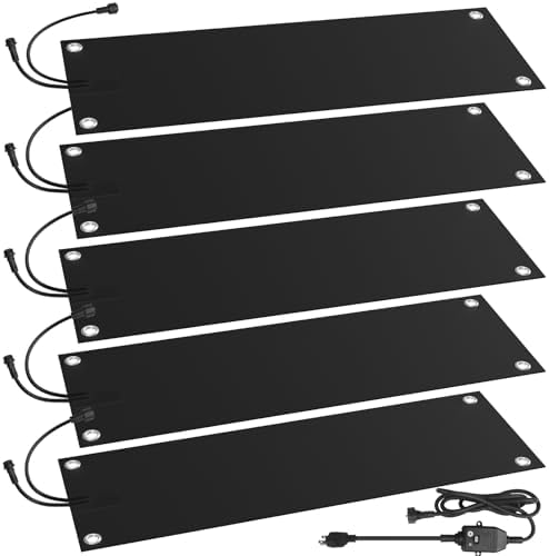 5 Pcs Heated Snow Melting Mats,10x30 in No-Slip Rubber Heated Outdoor Mats