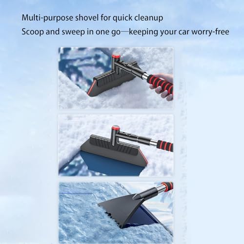 Snow Brush & Ice Scraper for Ram 2500/3500 2010–2025 2026 DJ/D2,Extendable, Pivoting Head, Heavy-Duty, Non-Scratch Snow Removal Tool for Windshields