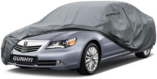 GUNHYI Premium Car Cover Custom Fit Acura RL, 16 Layers Heavy Duty Car Cover Waterproof All Weather with Zipper Door for Sun Rain Snow Dust Uv Protection