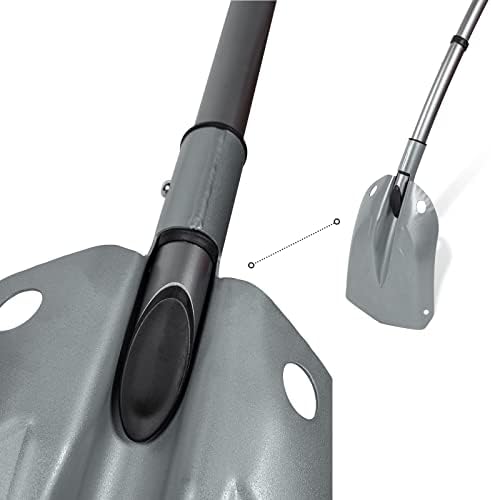 G2 Backcountry Lightweight Telescopic Avalanche Snow Shovel, Storage Down to 13 inch, Durable Aluminum Alloy Material, ABS Anti-Slip Proof Handle, Compact Storage Size (Grey)