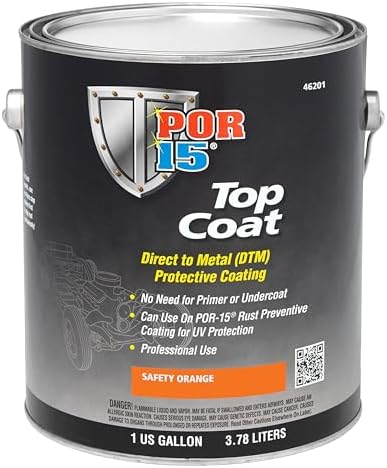 POR-15 Top Coat Paint, Direct to Metal Paint, Long-term Sheen and Color Retention, 128 Fluid Ounces, Safety Orange