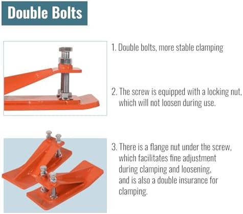 Doppy 2Pcs Tractor Bucket Edge Protector, 3/8'' Thick Snow Skid Tamer, Double Hex Lock Nuts & Bolts Included for Snow Removal, Leaves, Gravel Spreading, Orange