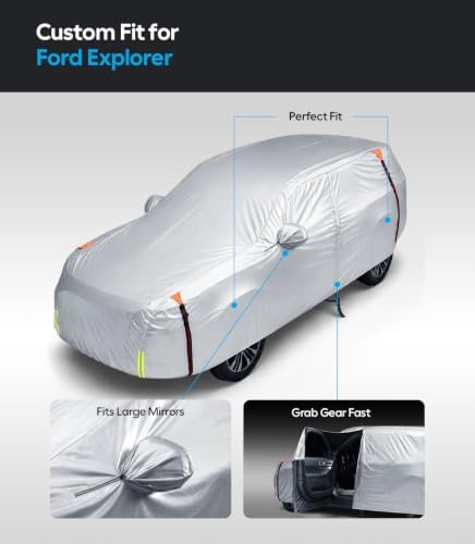 Wigoo Ford Explorer Car Cover 2006-2026, Waterproof All Weather Protection